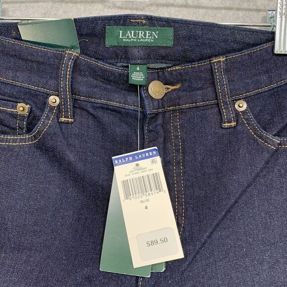 Lauren Ralph Lauren Jeans Womens Size 4 Classic Skinny Curvy Blue Dark Wash - Picture 10 of 12